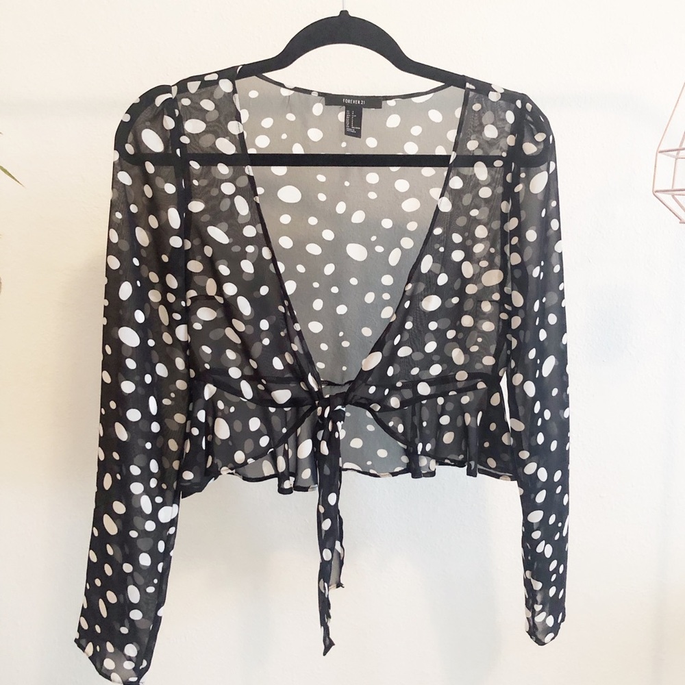 Sheer Polka Dot Blouse